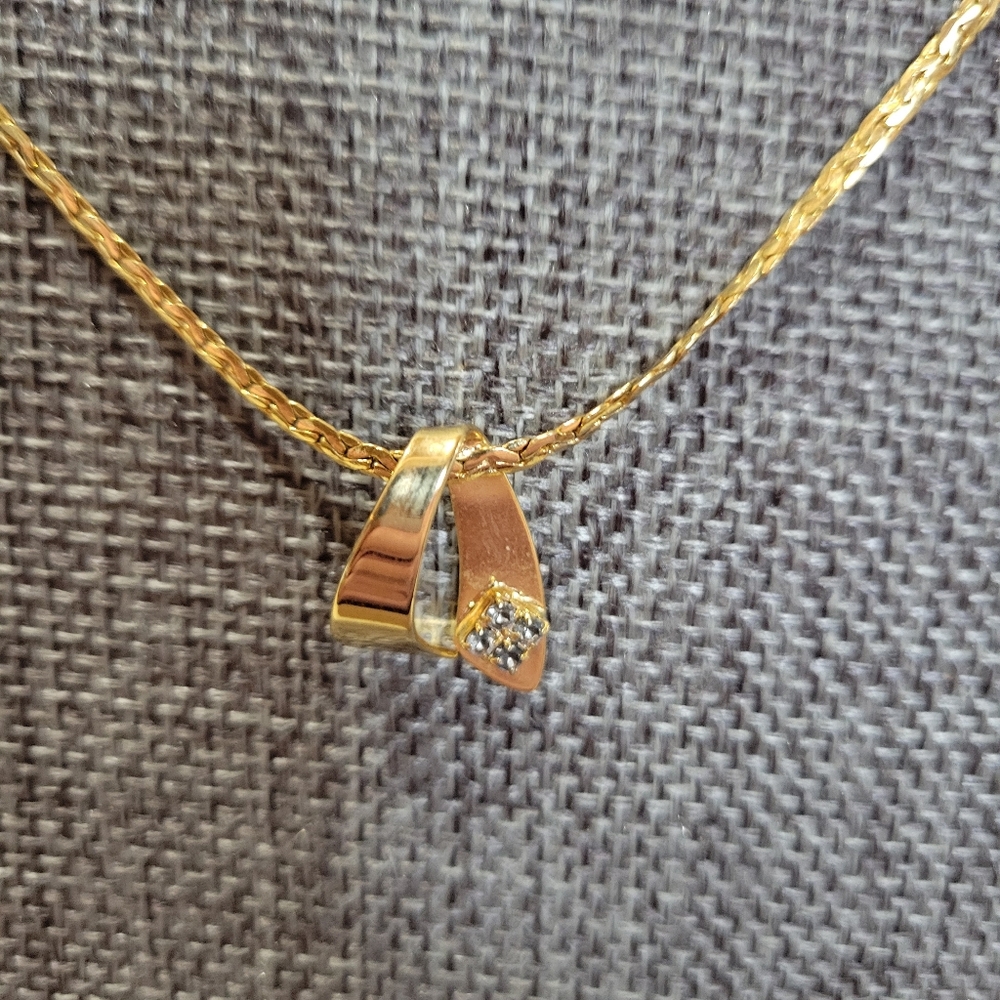 Park Lane Gold and Rose Gold Necklace with Sparkling Accent